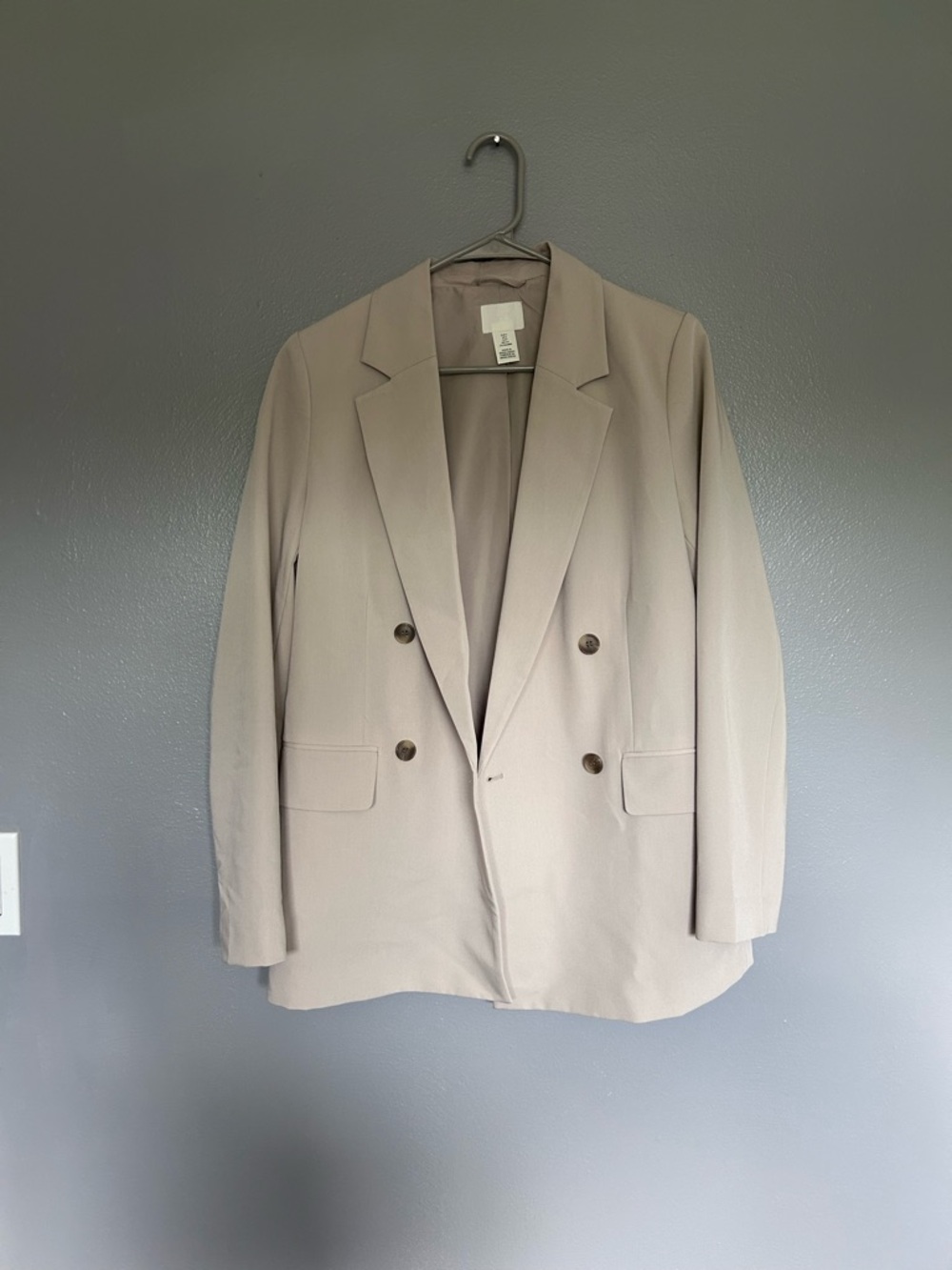H&M Double-Breasted Taupe Blazer